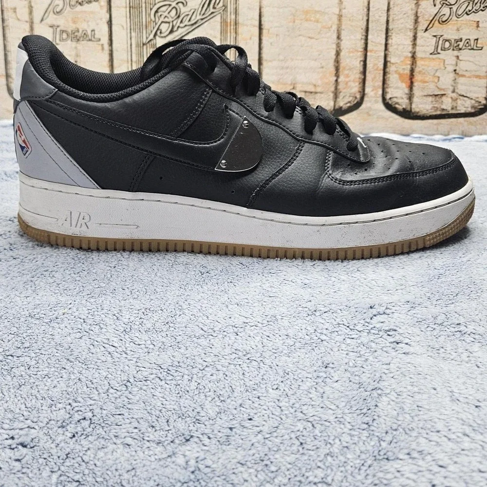 Nike Air Force 1 '07 LV8 x NBA Black Wolf Grey CT2298 001 Men's 13